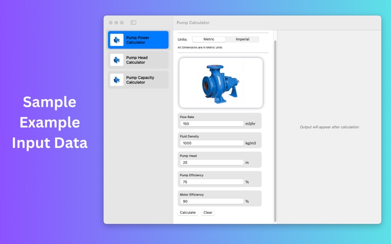 Pump Power Calc screenshot
