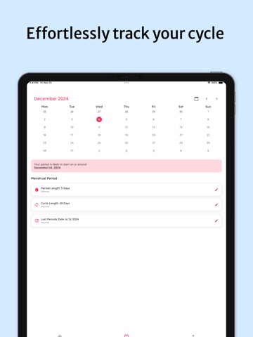 Pulse Periods Tracker iPad screenshot