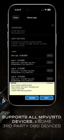 Скриншот TrackAddict Pro на iPhone 5