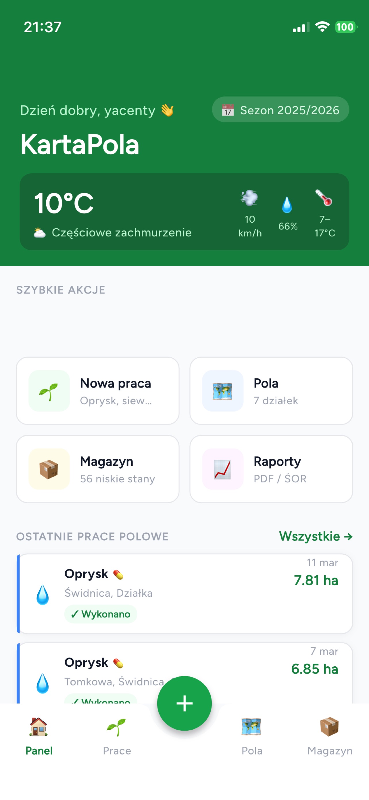 Screenshot 1 of Karta Pola - Prace Polowe