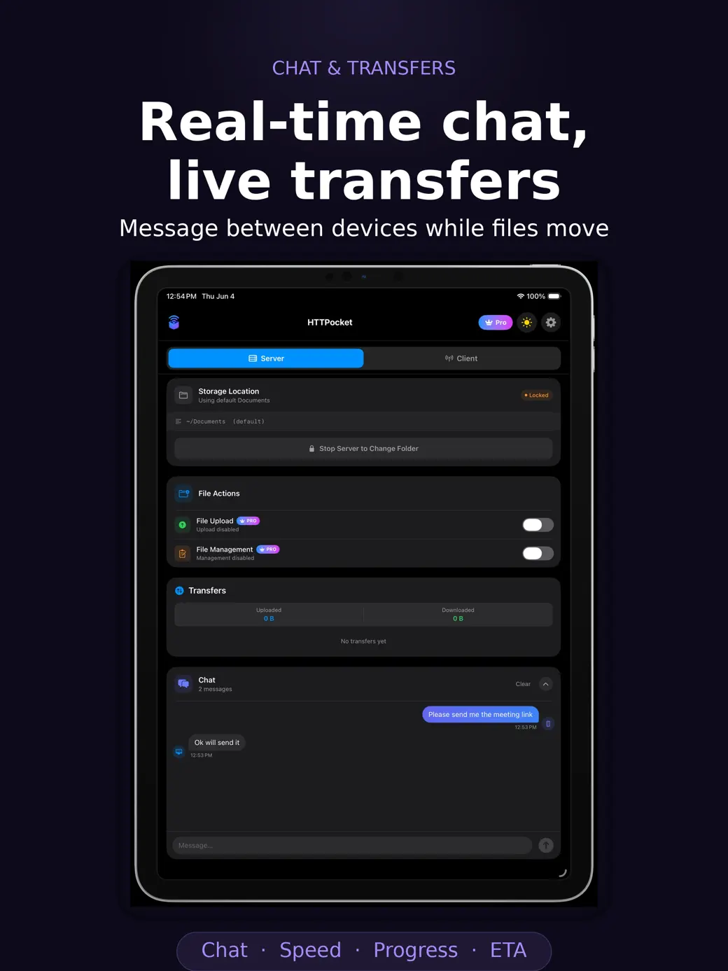 HTTPocket - WiFi File Transfer iPad screenshot 4