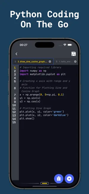 Python Coding Editor 3 IDE App iPhone screenshot 2