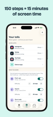 Earn your screen time: Unlockd iPhone screenshot
