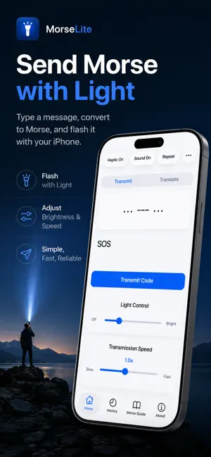 MorseLite: Flash Morse Tool screenshot 1
