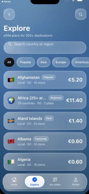 Internet Esim screenshot 2