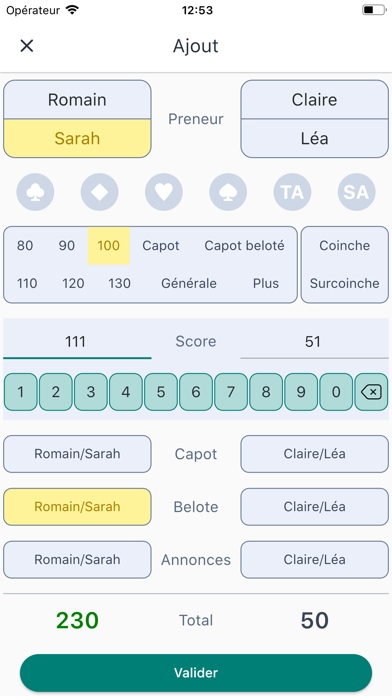 Compteur Belote & Coinche Screenshot