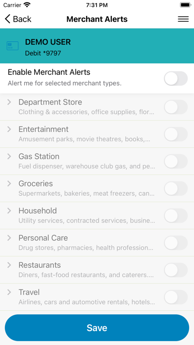 Emery CardNav Screenshot