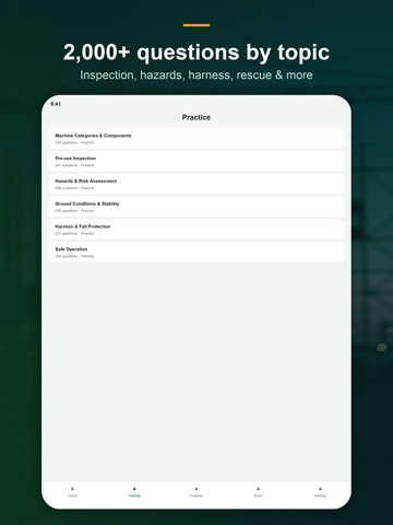 IPAF Powered Access Prep iPad screenshot