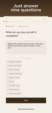 Ikigai Finder iPhone screenshot