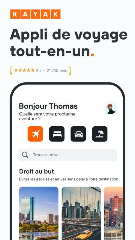 KAYAK: Flights, Hotels & Cars screenshot 1 of 6