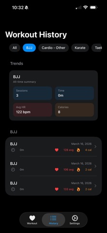CardioForge Workout Tracker screenshot
