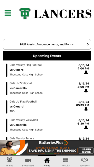 Thousand Oaks Lancer Athletics Screenshot