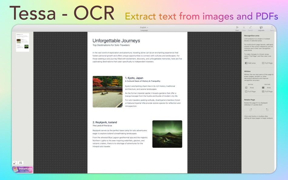 #1. OCR from image or pdf - Tessa (macOS) 由: Abdulqadir Rashik
