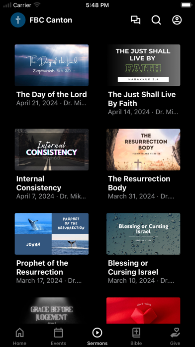 First Baptist Church Canton Screenshot