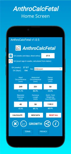 AnthroCalcFetal screenshot 1