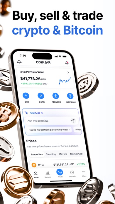 CoinJar: Buy Bitcoin & Crypto iPhone screenshot 1 - Finance app