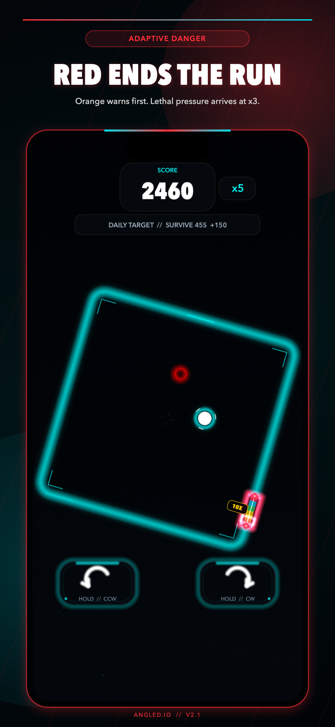 Angled.io: Neon Reflex Arcade screenshot 3