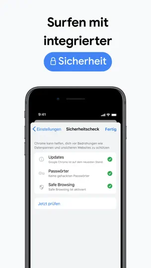 Screenshot von Google Chrome auf dem iPhone 8