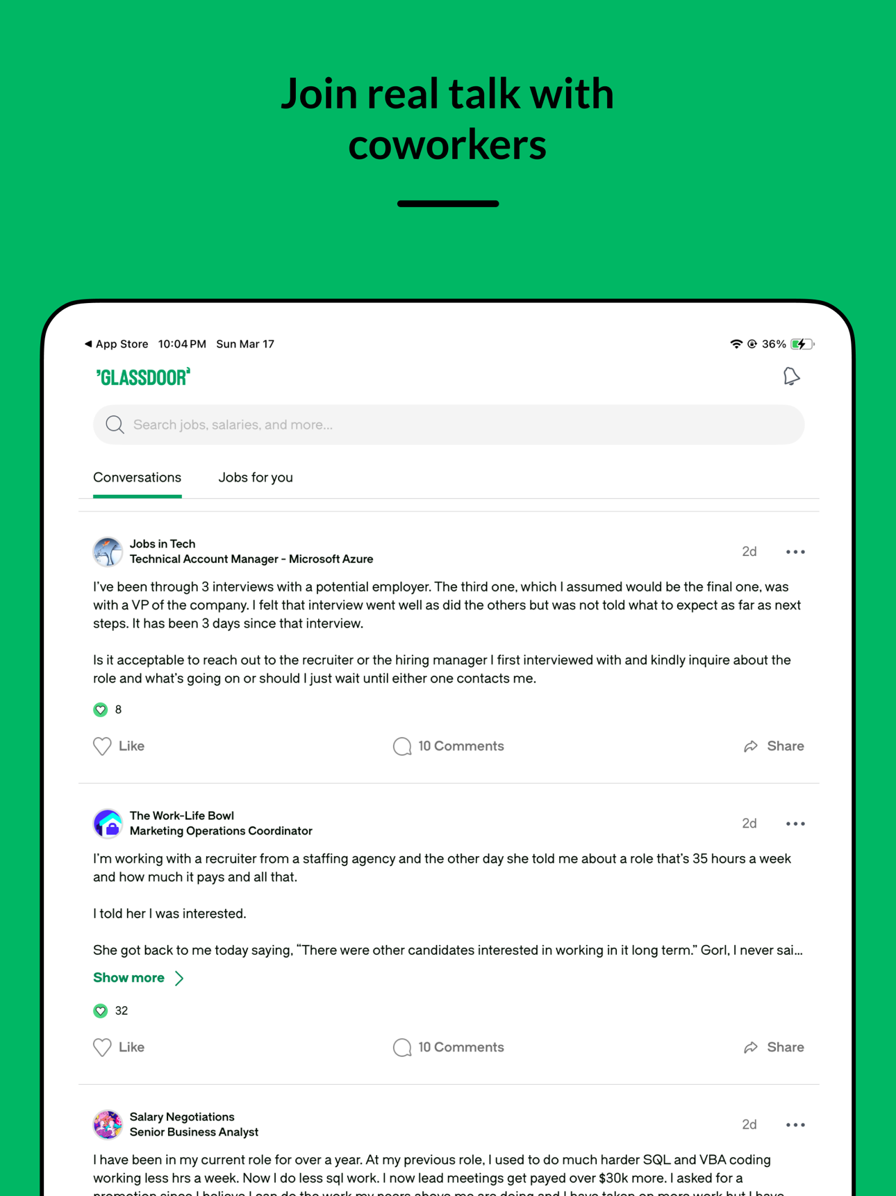 Glassdoor | Jobs & Community screenshot 1