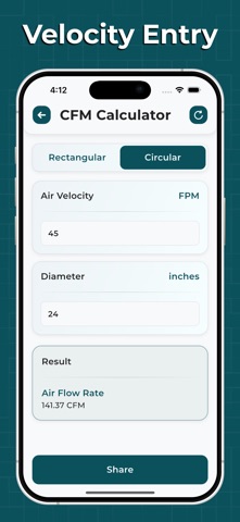 Duct Calculator. Screenshot 4 of 5