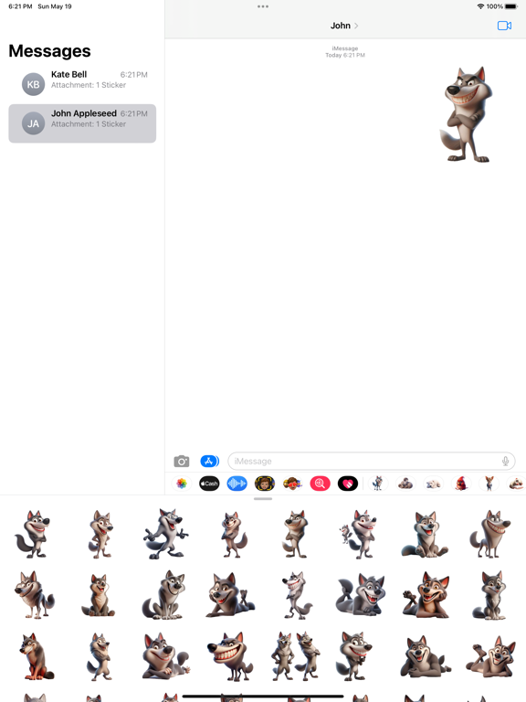 Screenshot #4 pour Happy Wolf Stickers