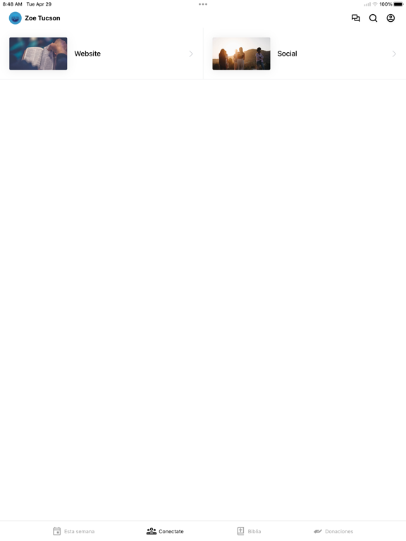 Ministerios Zoe Tucson iPad screenshot 2 - Education app