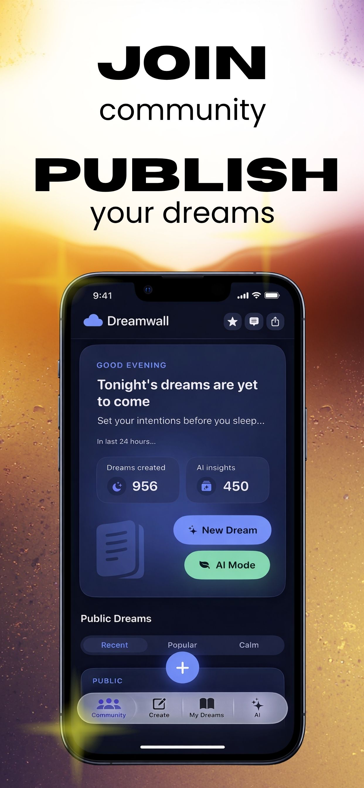 DREAMWALL Dream AI Tracker App