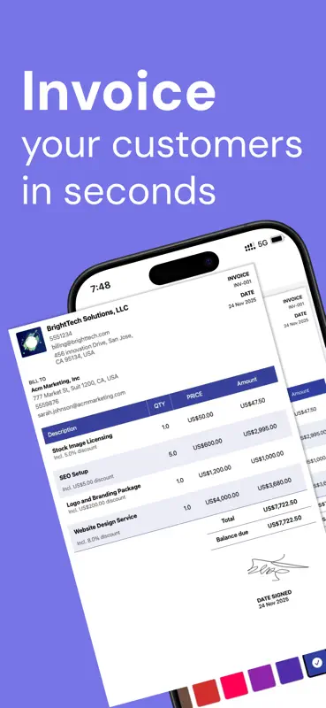 Estimate & Invoice Maker App screenshot 1 of 5