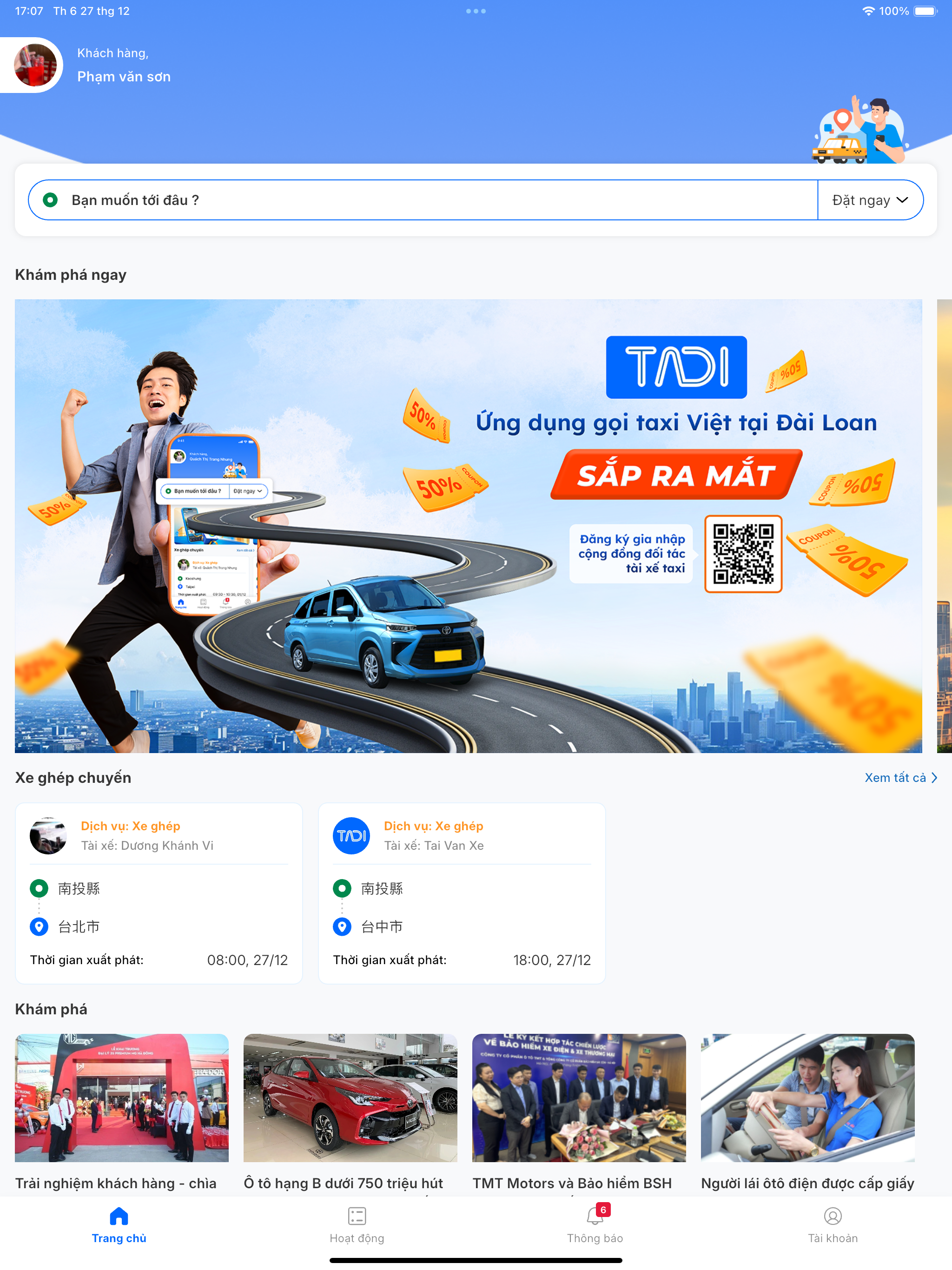 TaDi - Taxi Việt tại Đài Loan