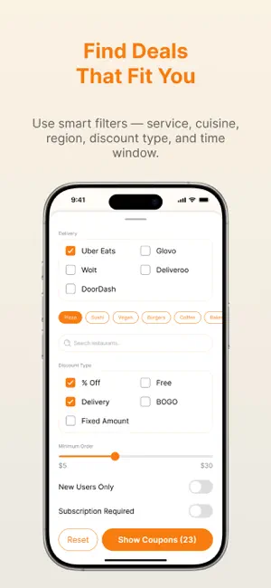 Food Delivery Smart Coupons screenshot 3