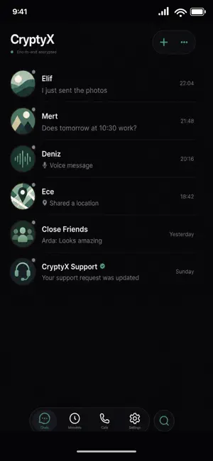 CryptyX: Secure Messaging screenshot 1