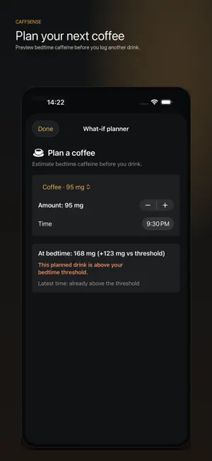 CaffSense: Caffeine & Sleep screenshot 3