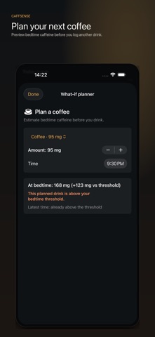 CaffSense: Caffeine & Sleep screenshot