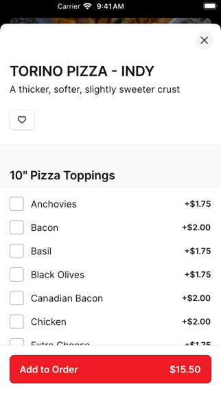 Carbone Pizzeria Americano iPhone screenshot 4 - Food & Drink app