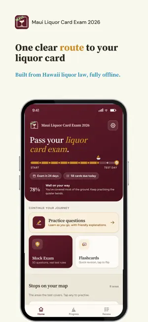 Maui Liquor Card Exam 2026 screenshot 1