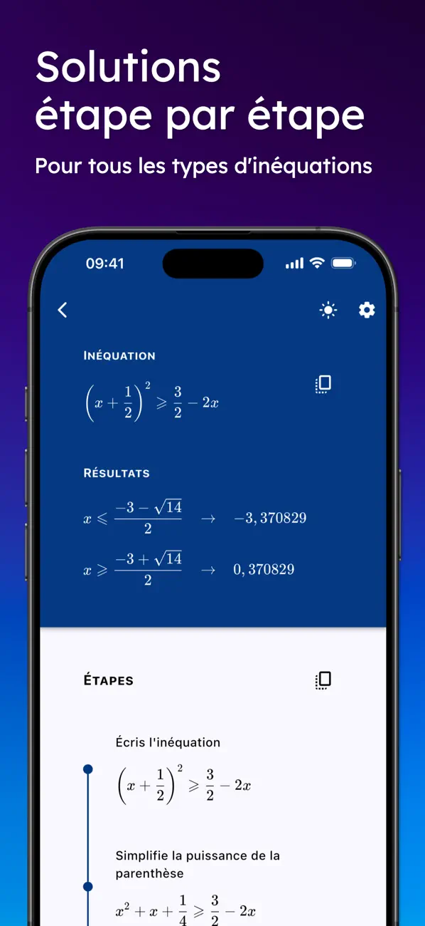 Screenshot #2 pour Résous Inéquations & Systèmes