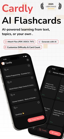 Cardly - AI Flashcard Maker iPhone screenshot