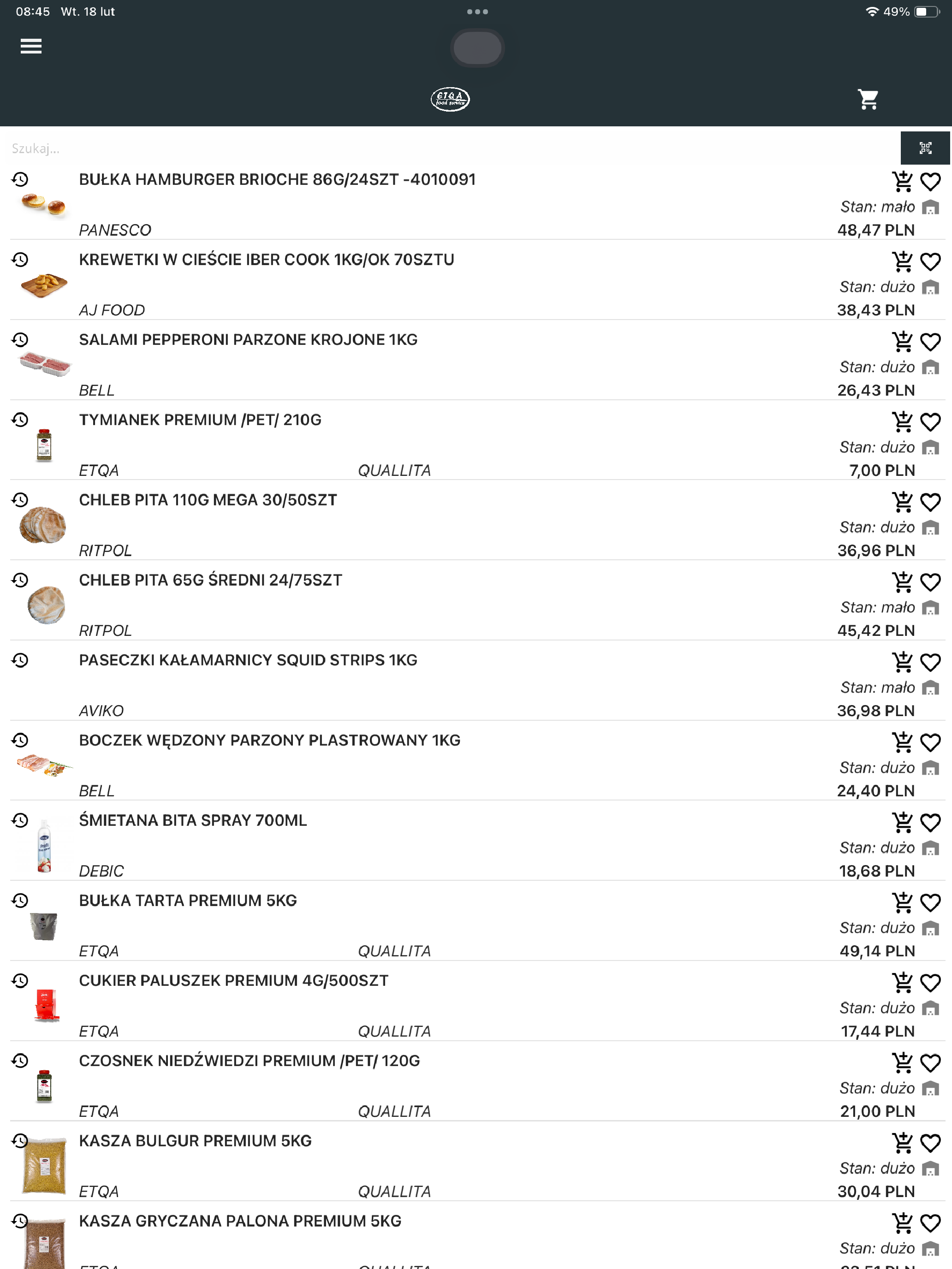 ETQA food service screenshot 5