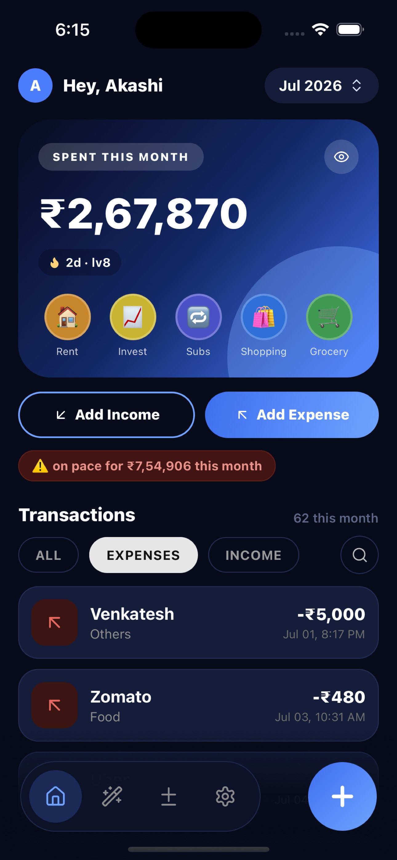 Screenshot 1 of Spendo — Expense Tracker