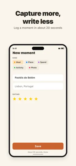 Screenshot von Logiday – Reisetagebuch auf dem iPhone 1