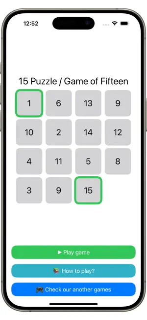 15 Puzzle / Game of Fifteen screenshot 2