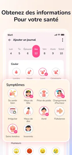 Capture d'écran de Suivi Des Règles Calendrier sur iPhone 4