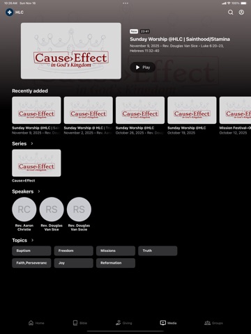 Huntersville Lutheran iPad screenshot