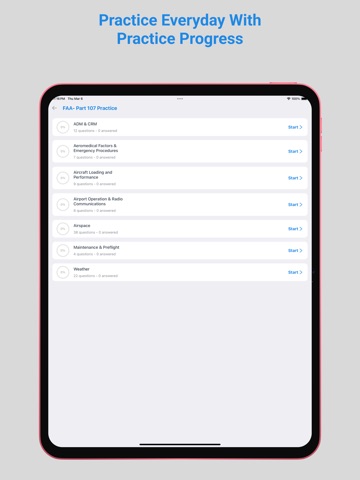 FAA - Part 107 Practice Test iPad screenshot
