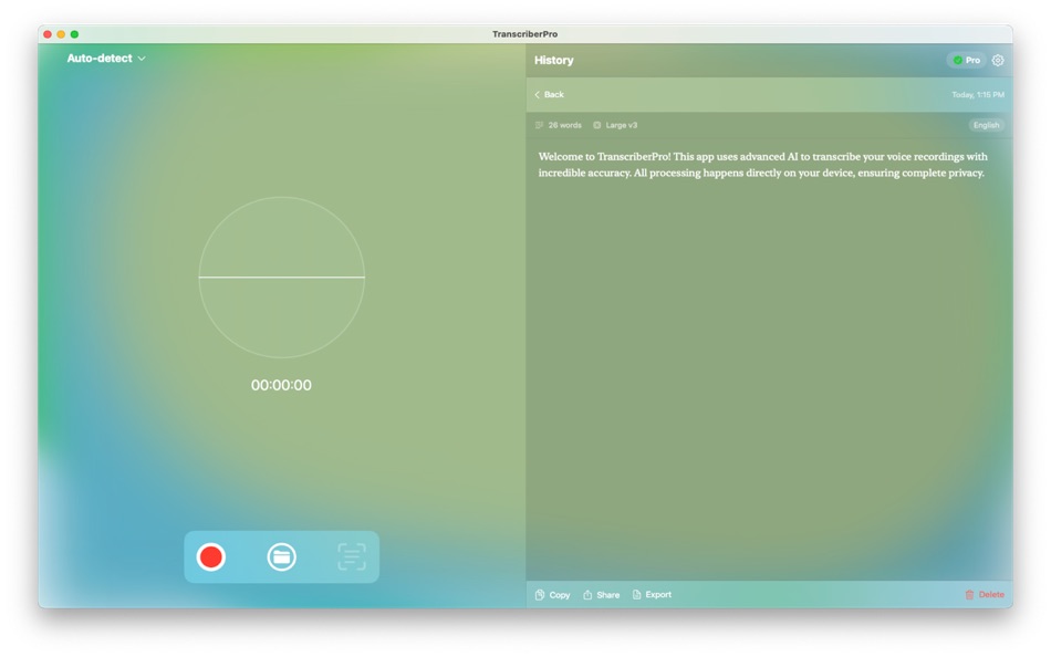 #3. TranscriberPro (macOS) Ved: HRVOJE BAIC