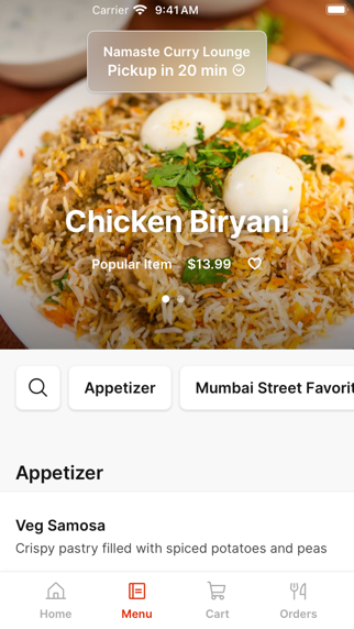 Namaste Curry Lounge iPhone screenshot 2 - Food & Drink app