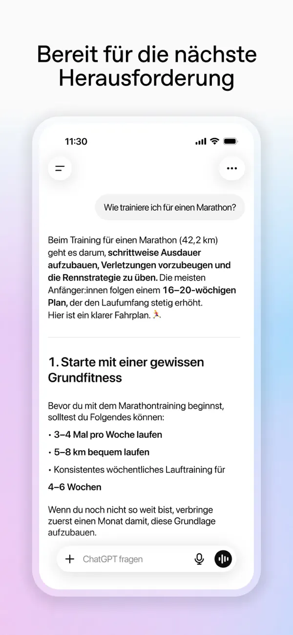 ChatGPT iPhone App Screenshot 5 – Produktivität