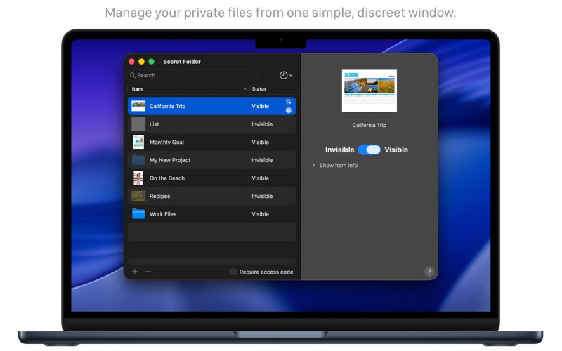 Screenshot #1 pour Secret Folder