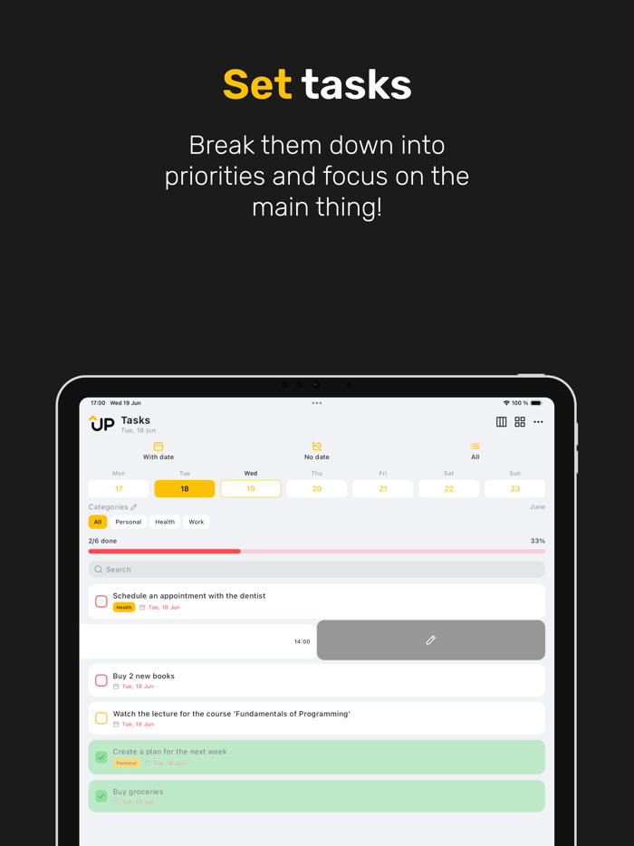 UP To Do List, Habit, Task
