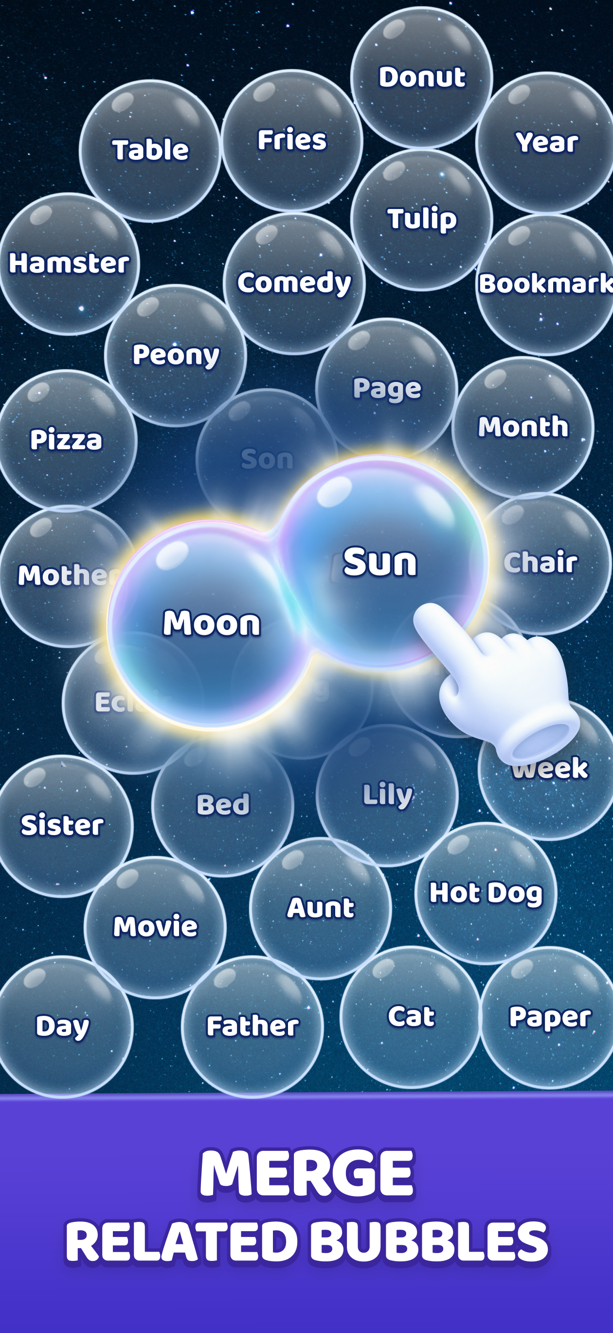 Merge Bubbles - Word Game